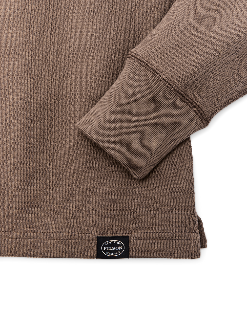 Waffle Knit Henley - Brown