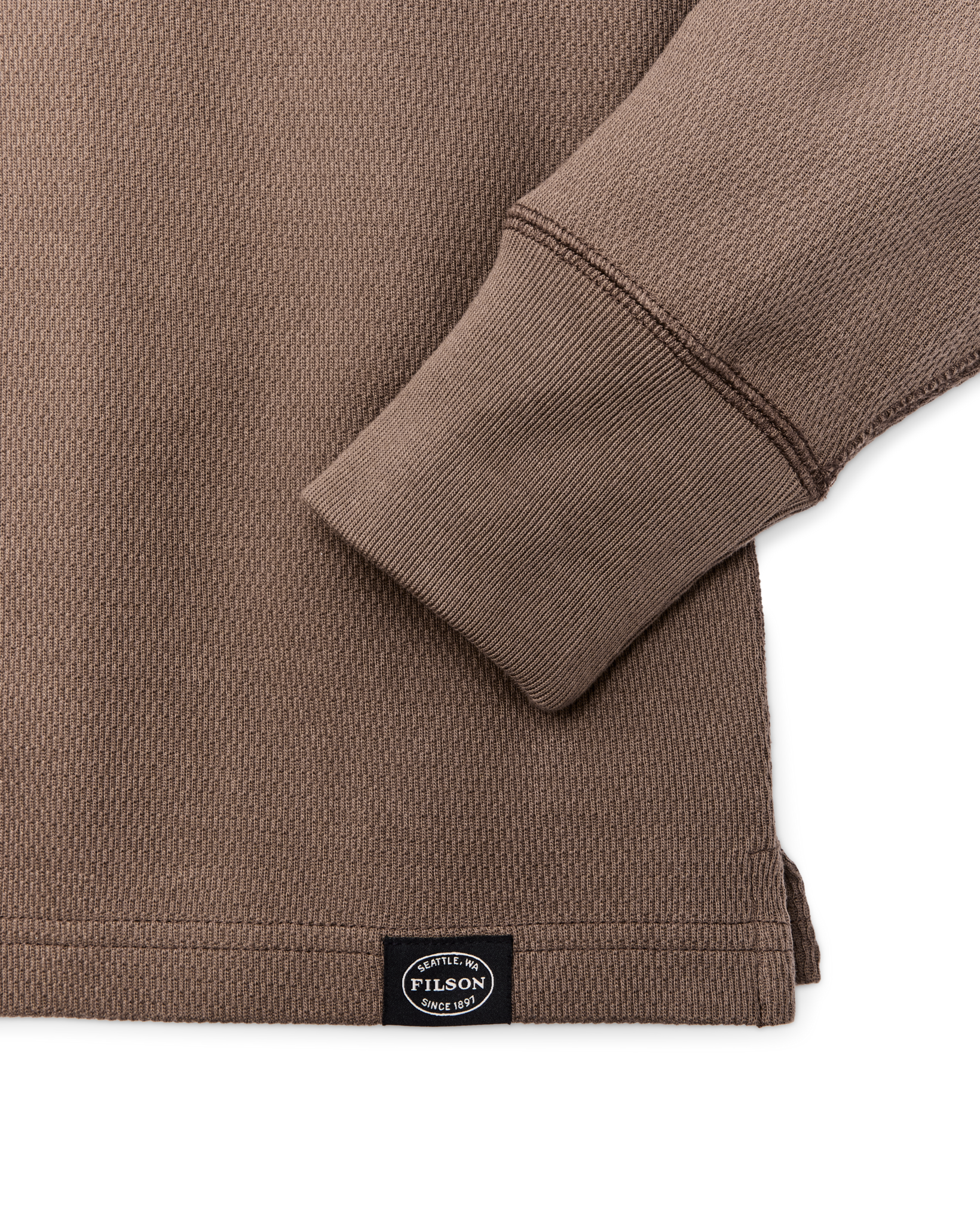 Waffle Knit Henley - Brown