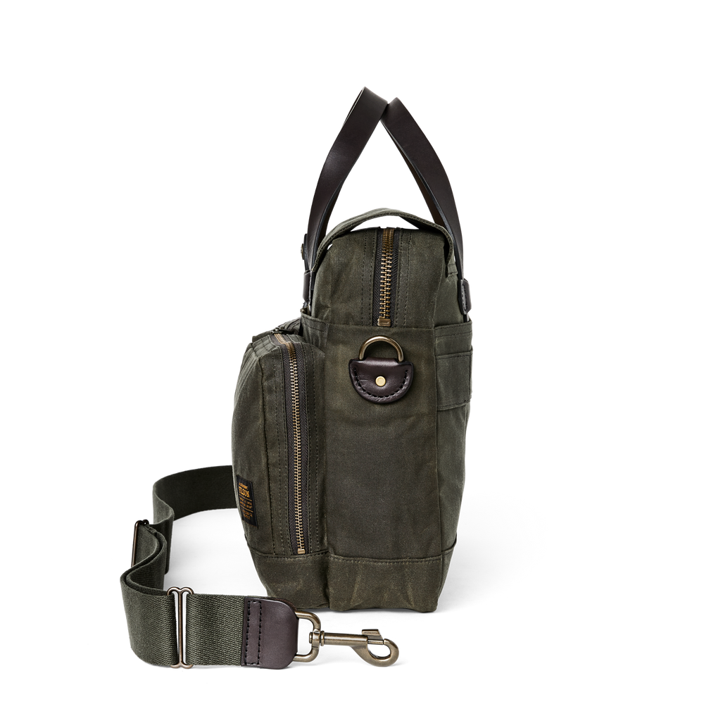 Alternate view of the Filson 24 Hour Tin Cloth Briefcase - Otter Green