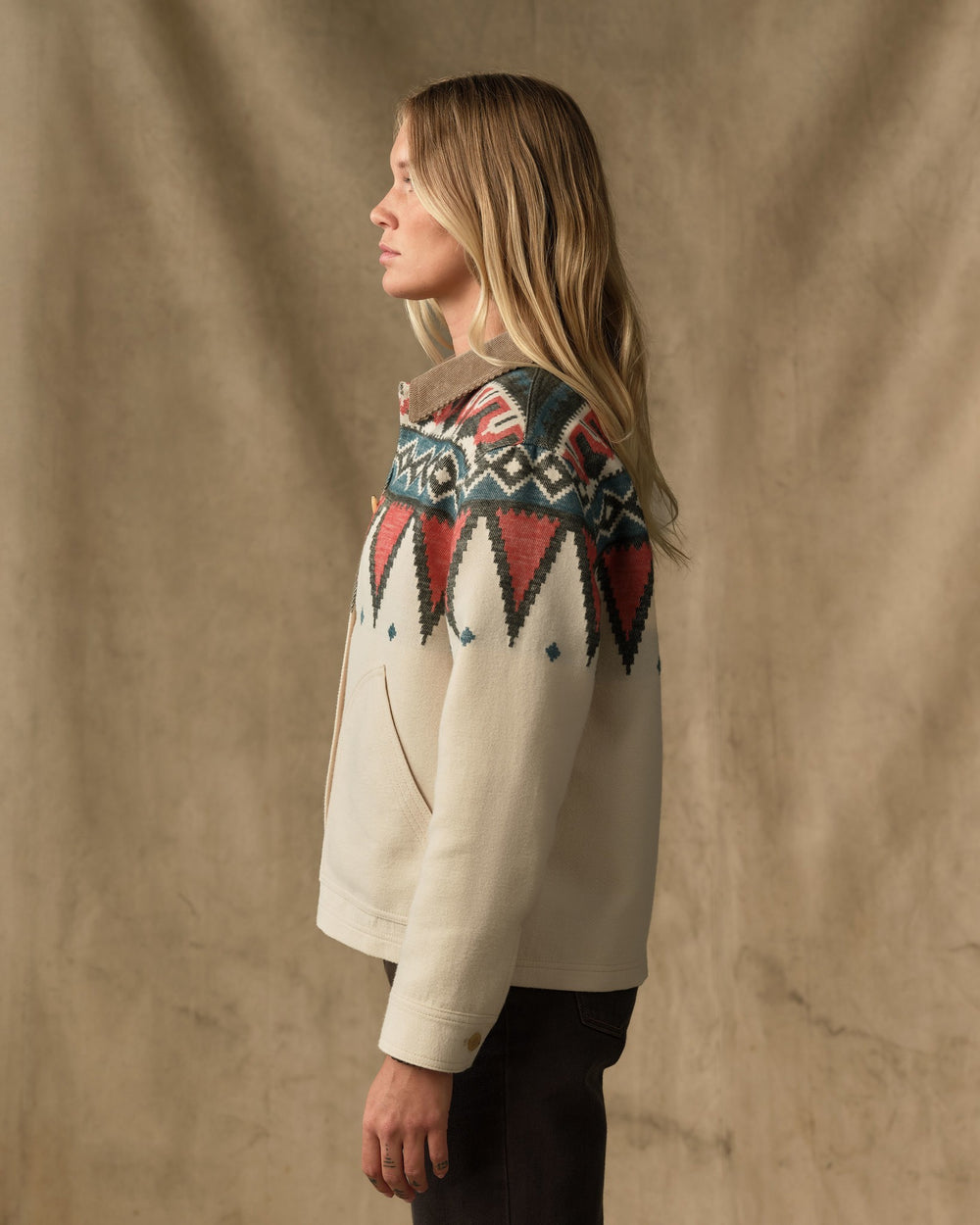 Women's Colchuck Short Jacket - Sand / Teal Multi