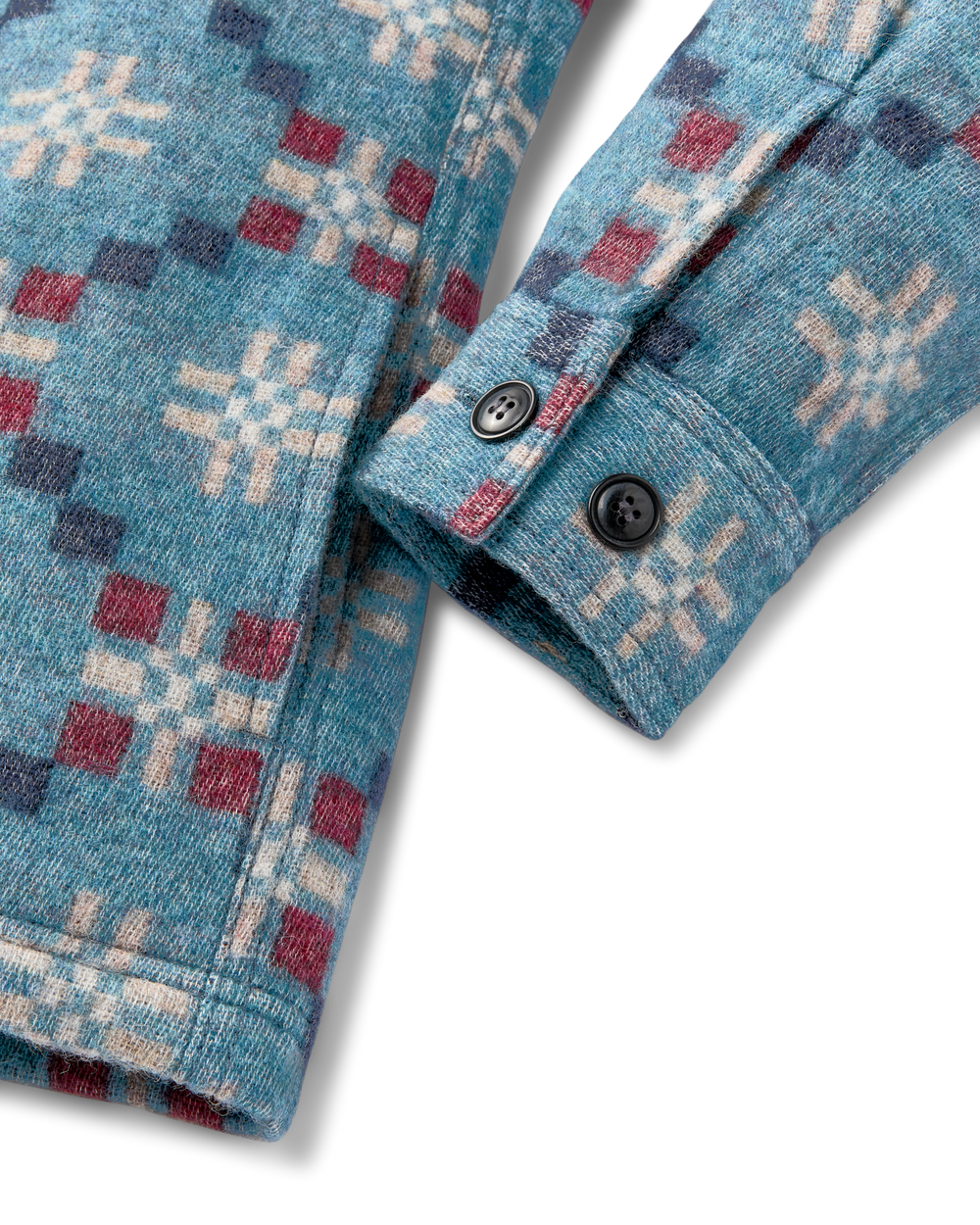 Women's Wool Overshirt - Turquoise Multicolor