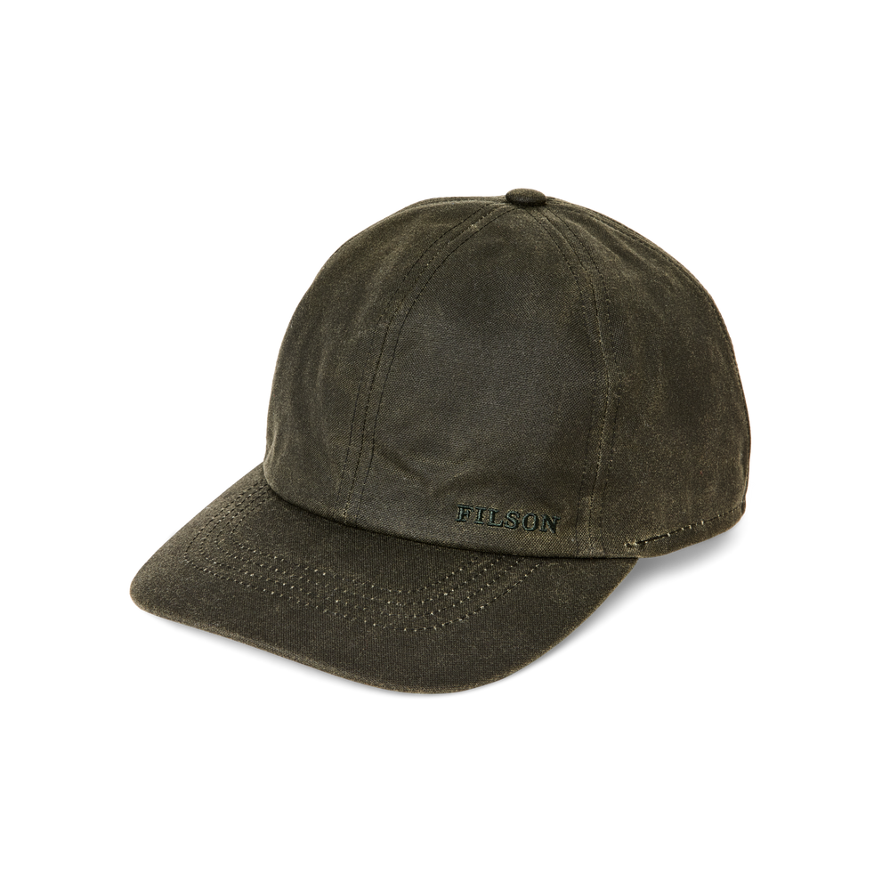 Front-facing image of the Filson Insulated Tin Cloth Cap - Otter Green