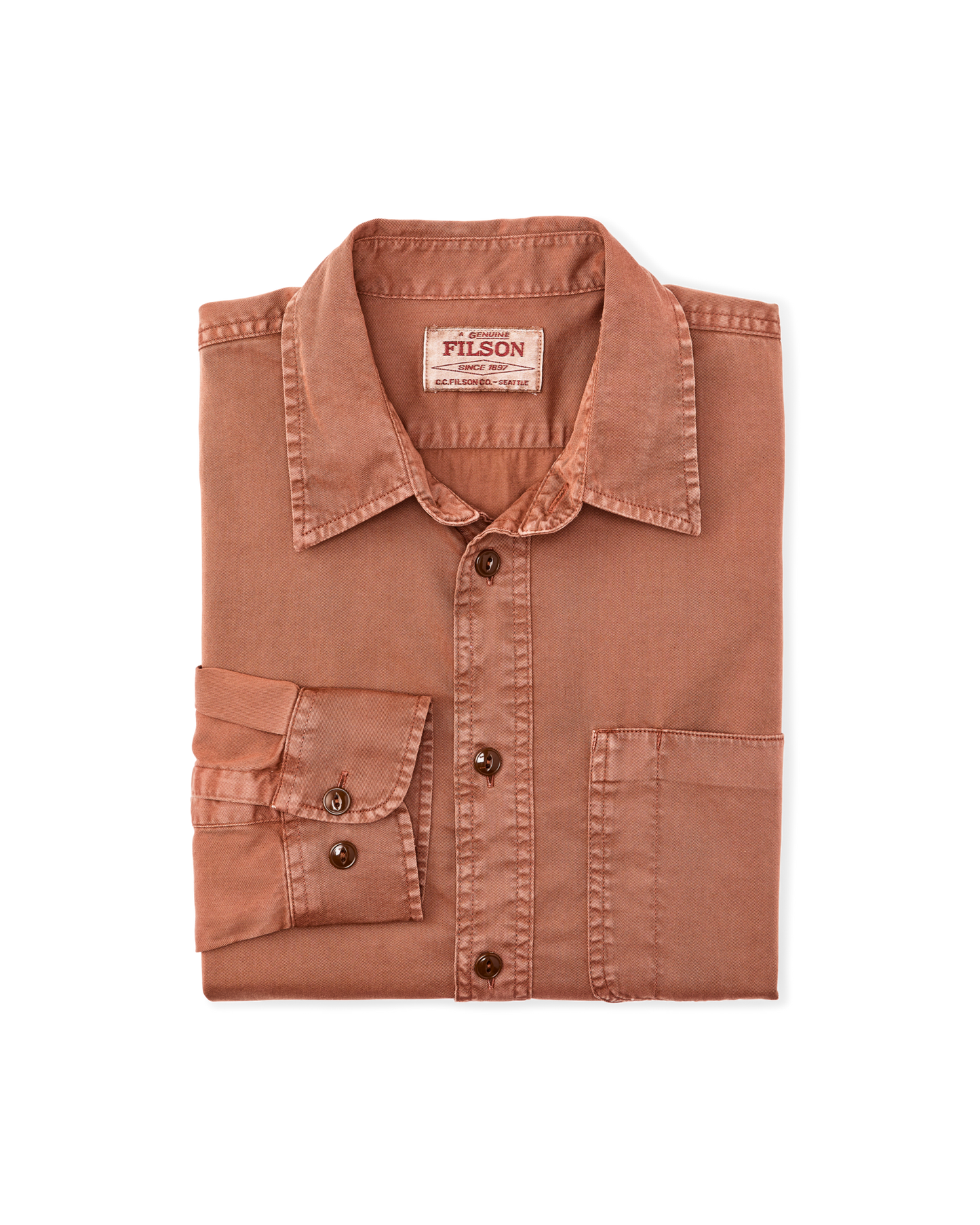 Alternate view of the Filson 4.5-oz. Twill Shirt - Copper Brown