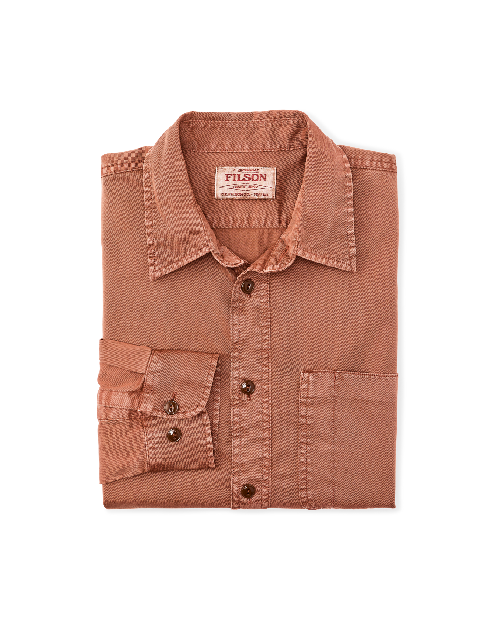 Alternate view of the Filson 4.5-oz. Twill Shirt - Copper Brown