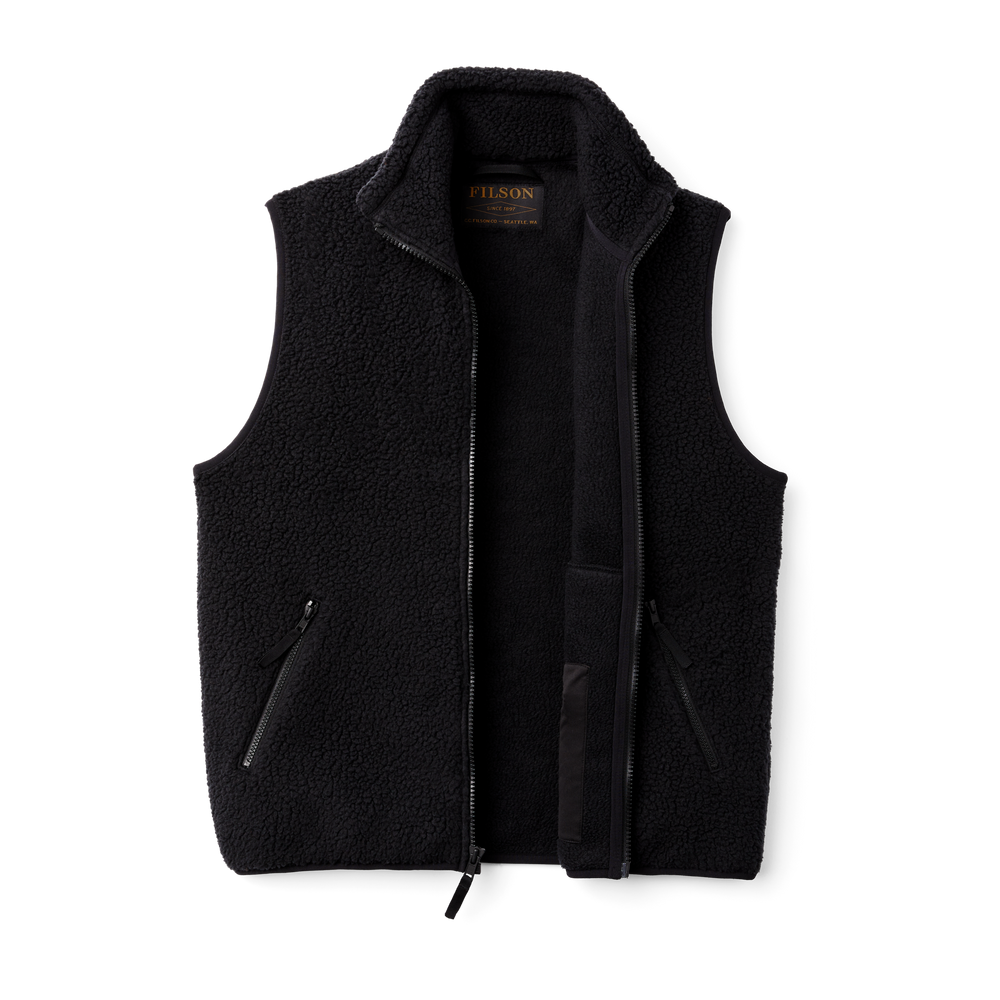 Alternate view of the Filson Filson Hockey Sherpa Fleece Vest - Black