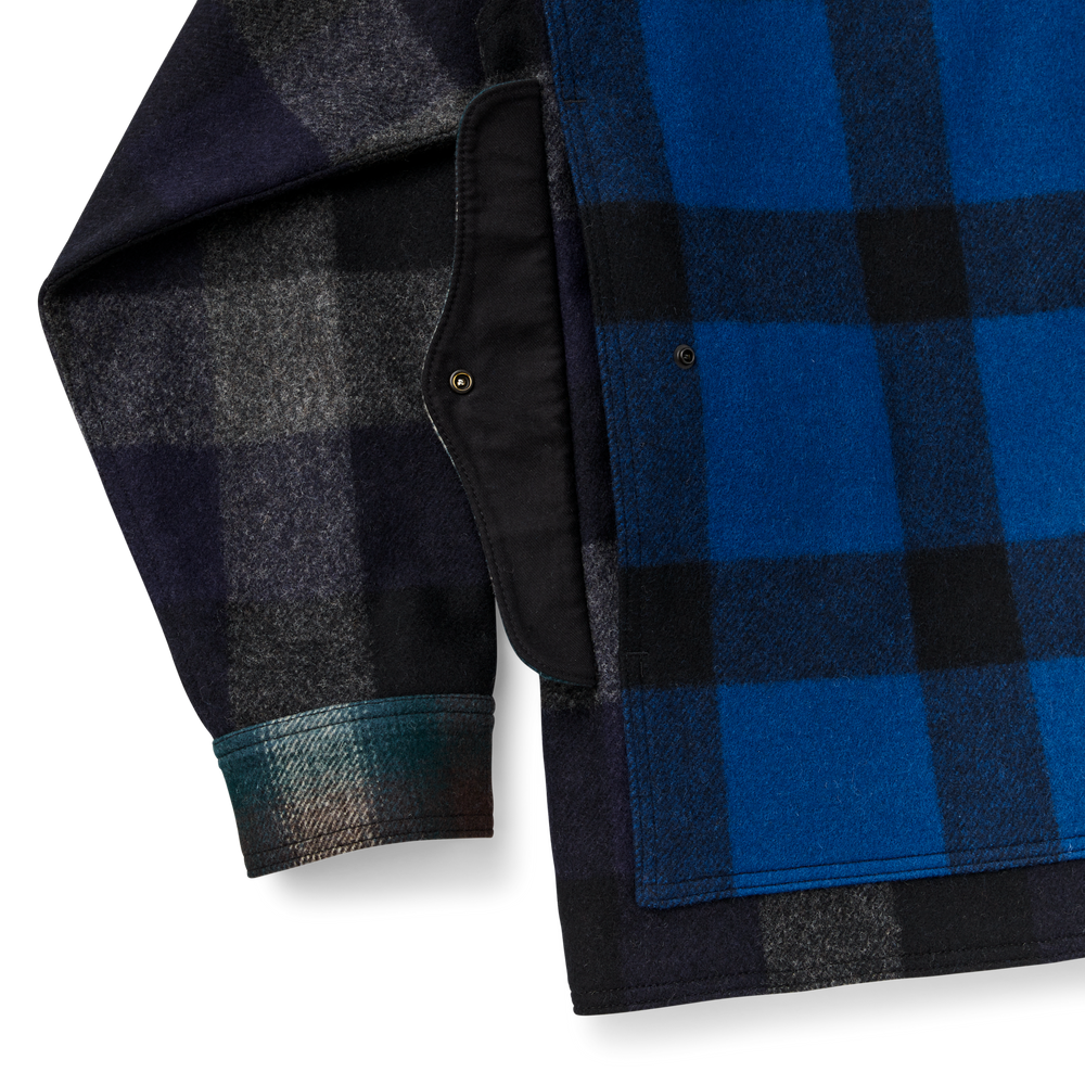 Alternate view of the Filson 125th Anniversary Archival Mackinaw Wool Cruiser - Cobalt Patchwork