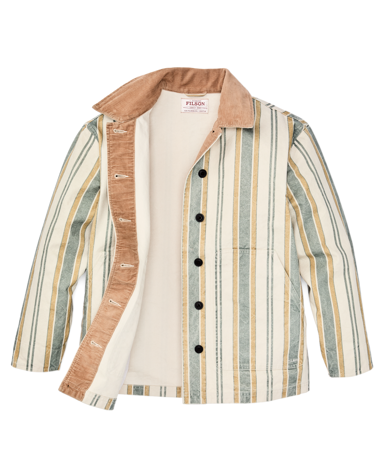 Alternate view of the Filson Women's Canvas Barn Coat - Natural / Yellow