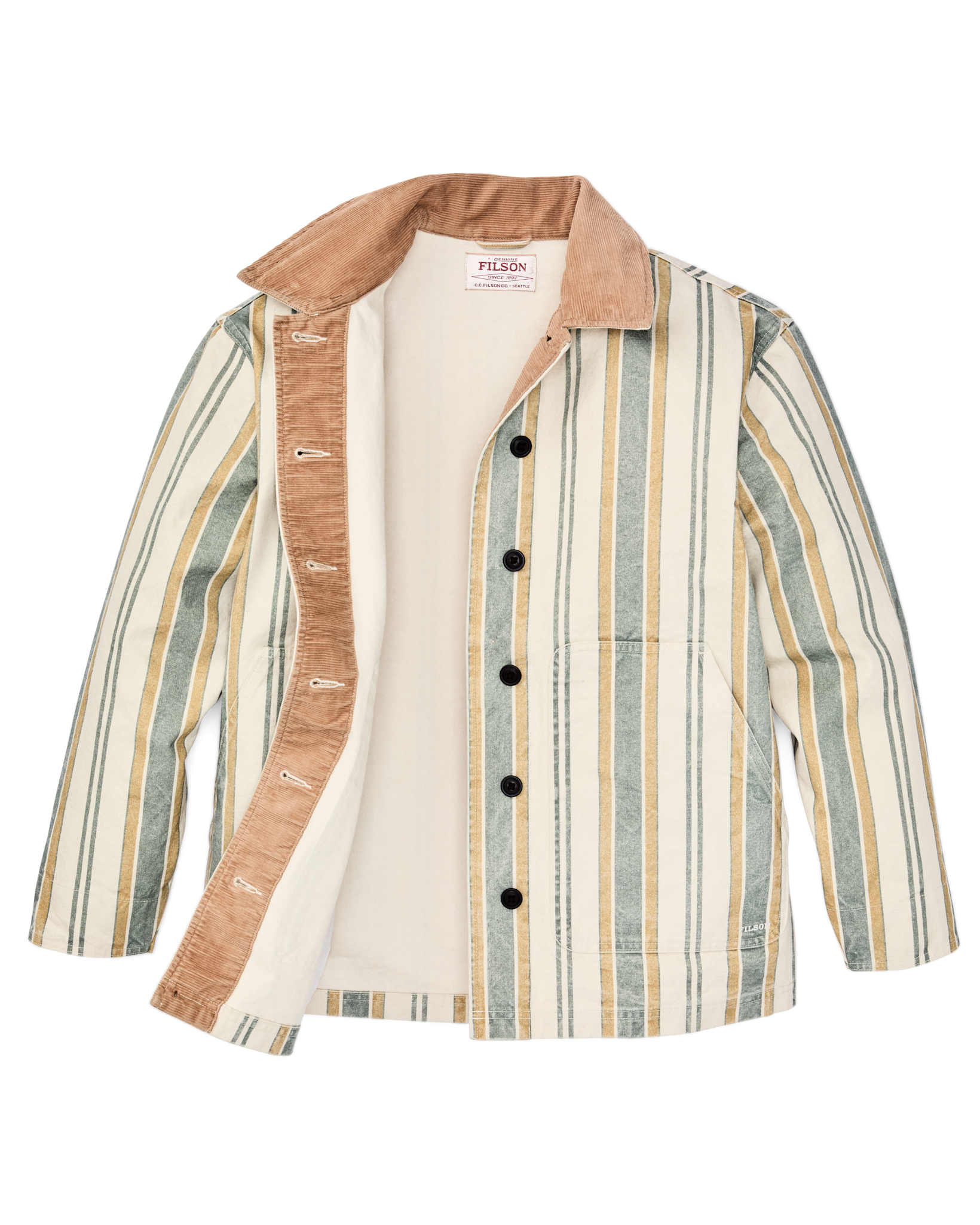 Alternate view of the Filson Women's Canvas Barn Coat - Natural / Yellow
