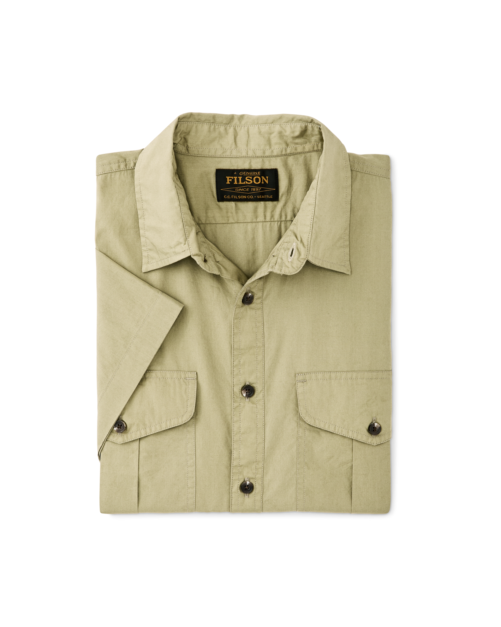 Alternate view of the Filson Filson's Washed Short Sleeve Feather Cloth Shirt - Lakebed