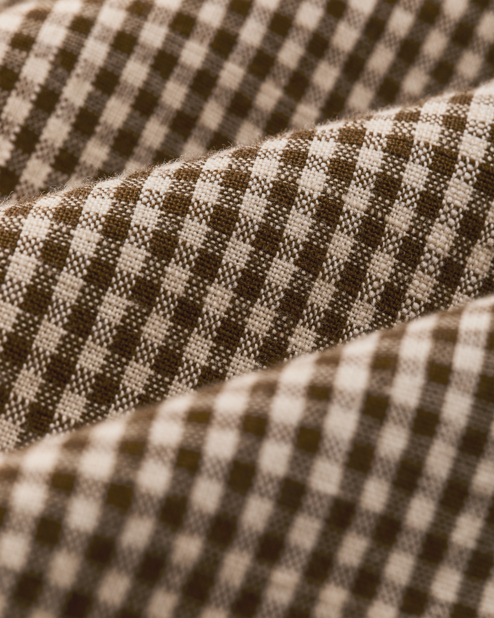 Short Sleeve Chambray Shirt - Coffee / Natural Plaid