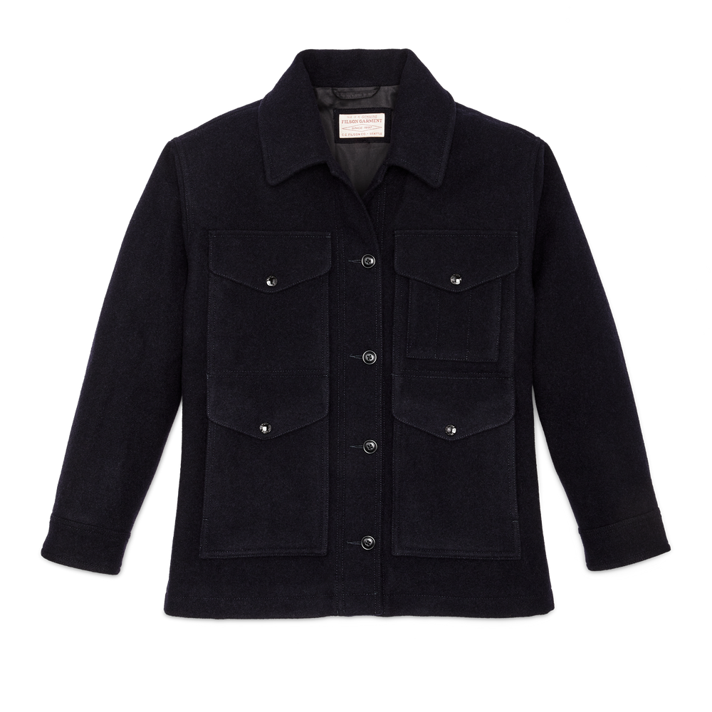 Front-facing image of the Filson Women's Mackinaw Wool Cruiser Jacket - Navy