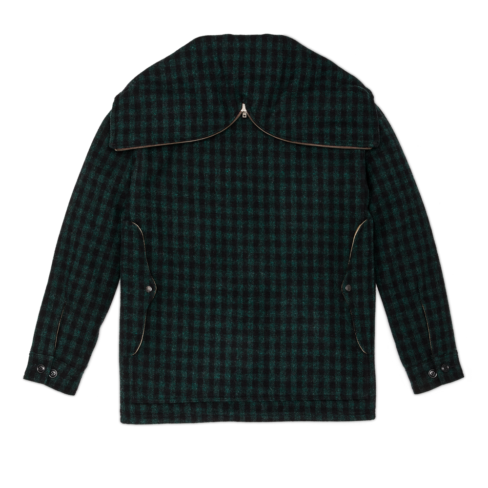 Alternate view of the Filson Mackinaw Wool Hooded Cruiser Jacket - Dark Timber / Black Check