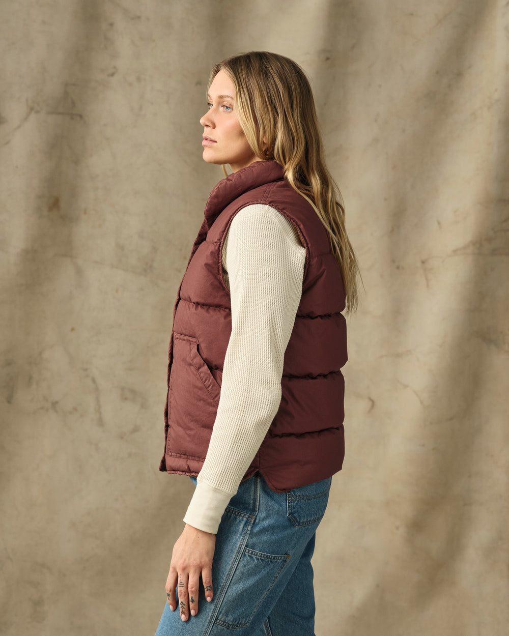 Women's Heritage Cotton Down Vest - Smoked Paprika