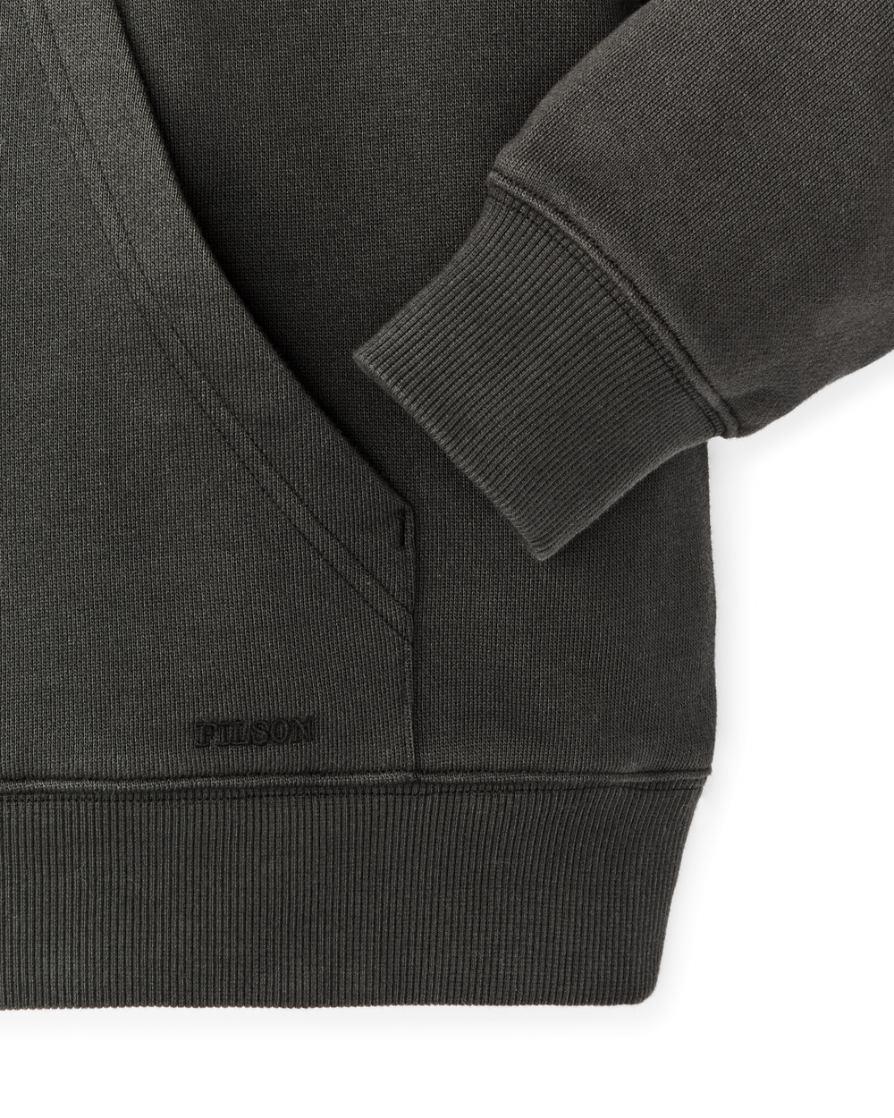 Women's French Terry Half-Zip Hoodie - Faded Black