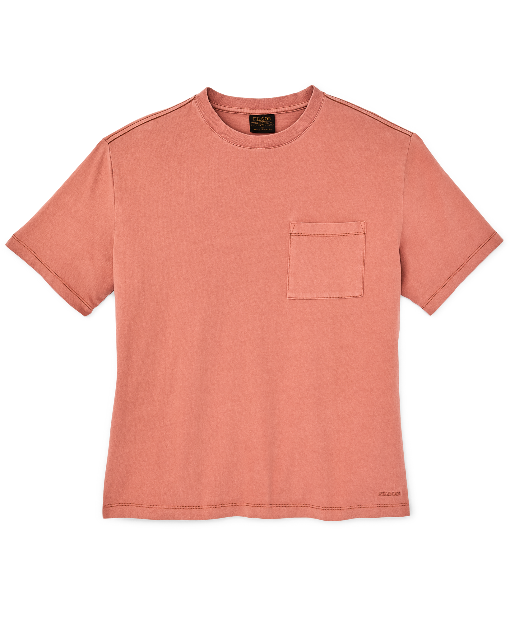 Front-facing image of the Filson Women's Short Sleeve Pocket Tee - Copper Brown