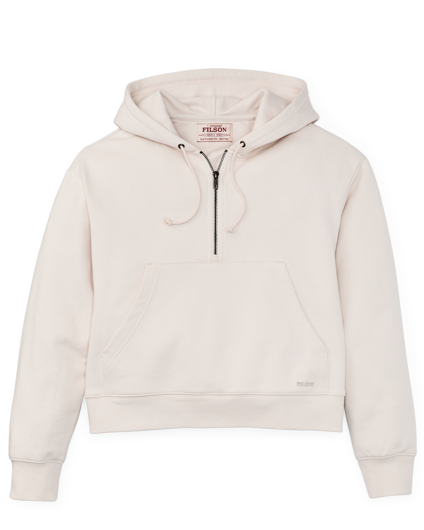 Women's French Terry Half-zip Hoodie - Ivory