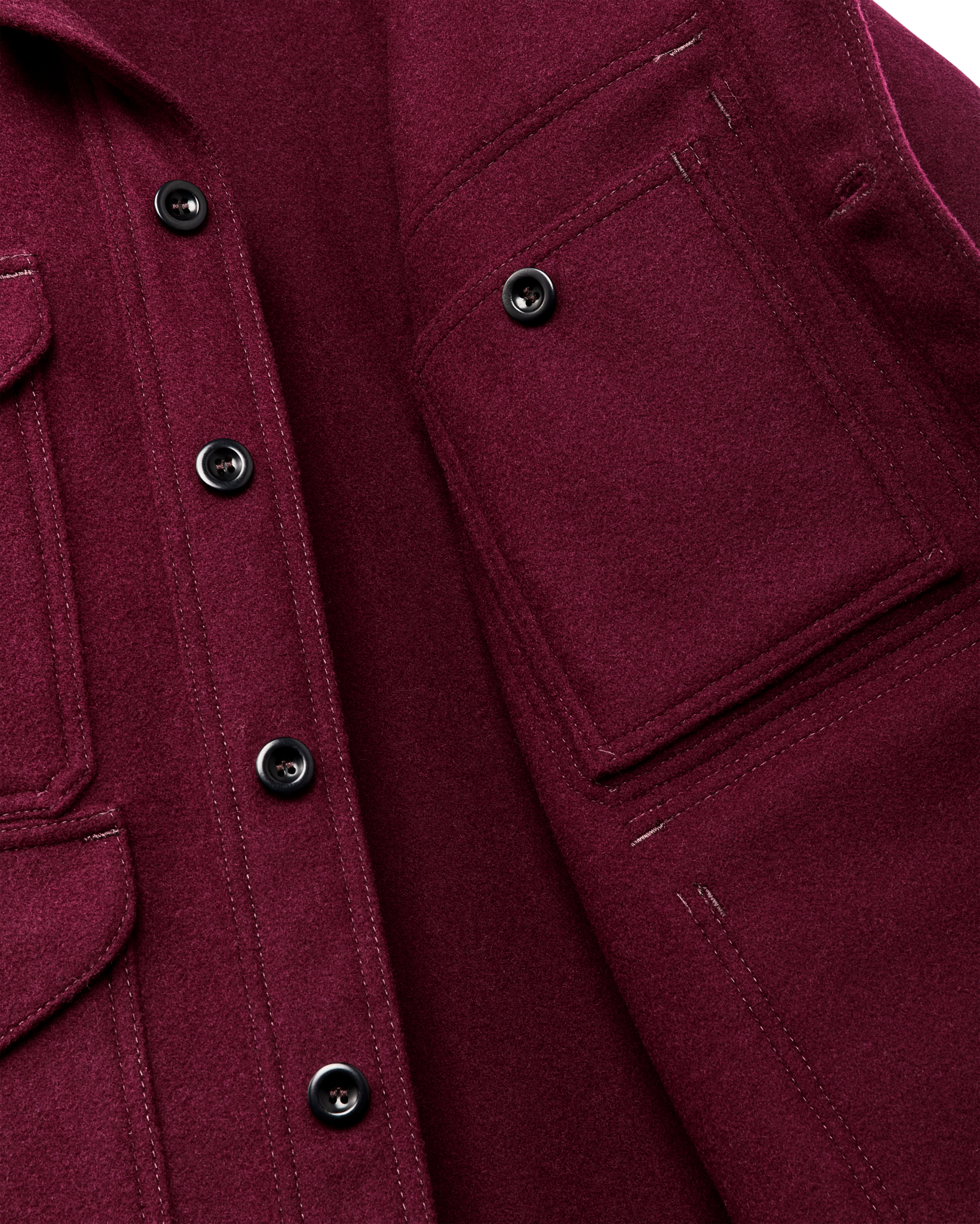 Alternate view of the Filson 1940s Mackinaw Wool Cruiser Jacket - Wine