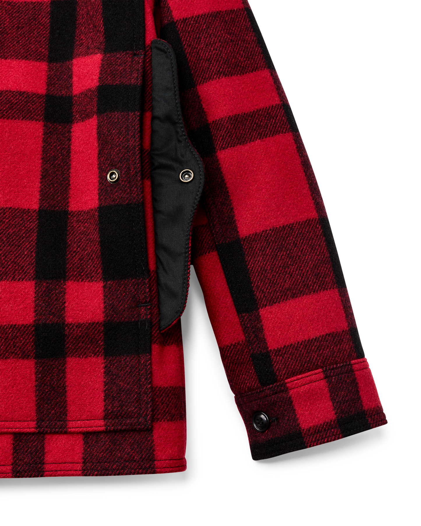 1940s Mackinaw Wool Cruiser Jacket - Red / Black Heritage Plaid