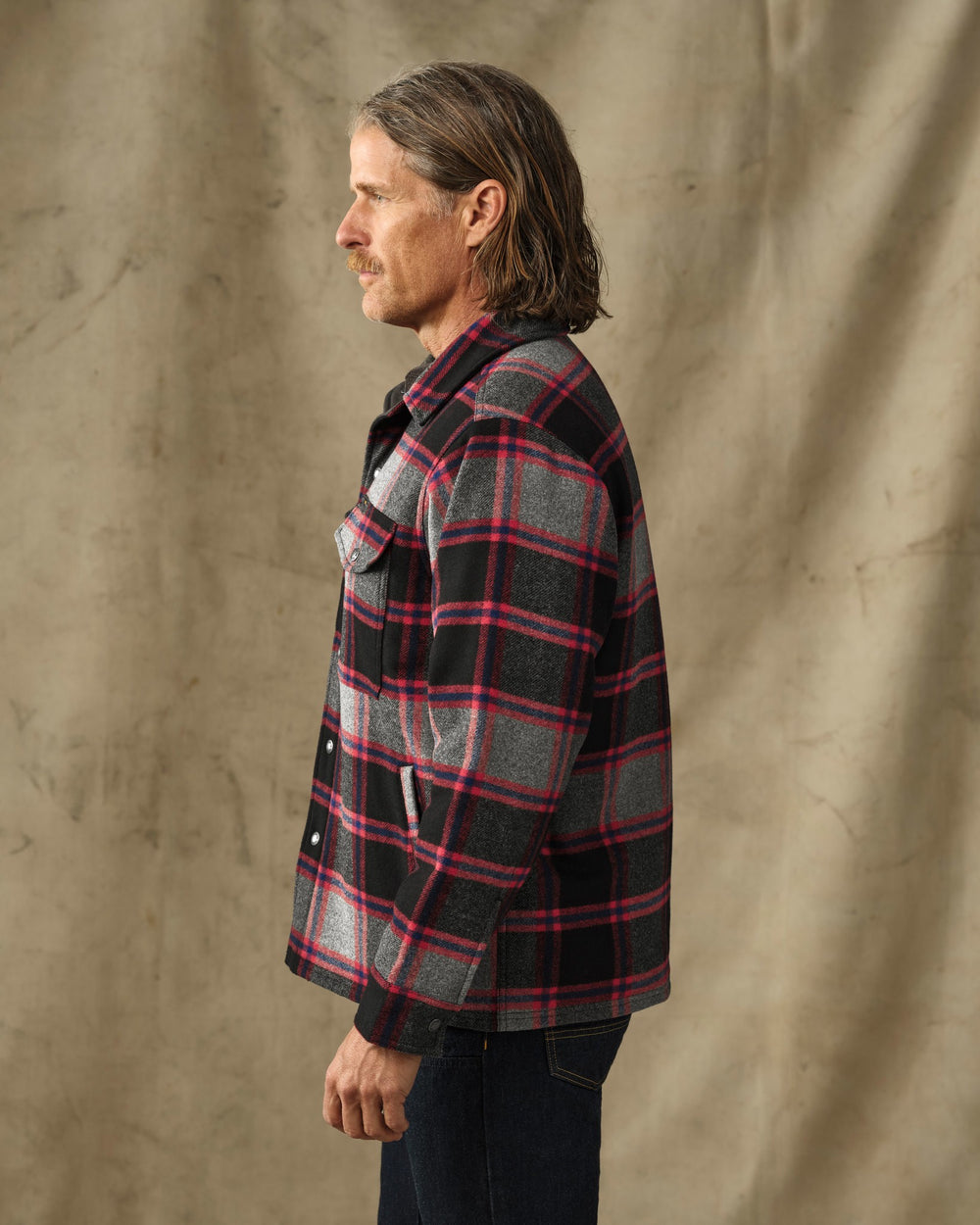Spokane Insulated Jac-Shirt - Gray / Red Plaid