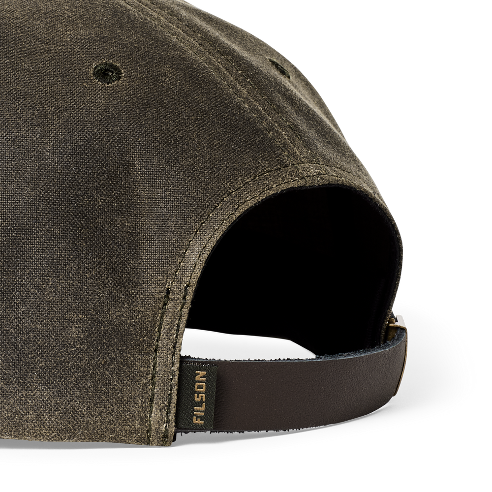 Alternate view of the Filson Oil Tin Logger Cap - Otter Green / Deco Sportsman