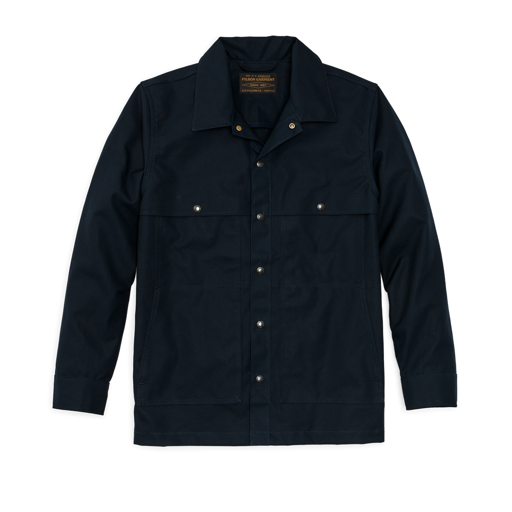 Front-facing image of the Filson Dry Tin Cloth Jac-shirt - Navy
