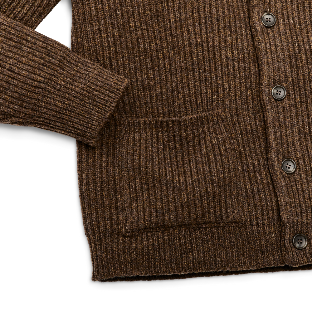 Alternate view of the Filson Bristol Cardigan Sweater - Heather Brown