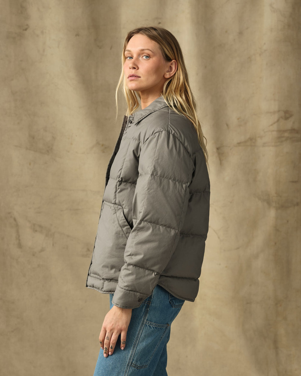Women's Heritage Cotton Down Jacket - Smokey Olive