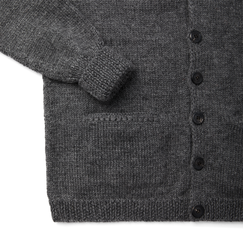 Alternate view of the Filson Handmade Lightweight Mckinley Cardigan  - Dark Heather Gray
