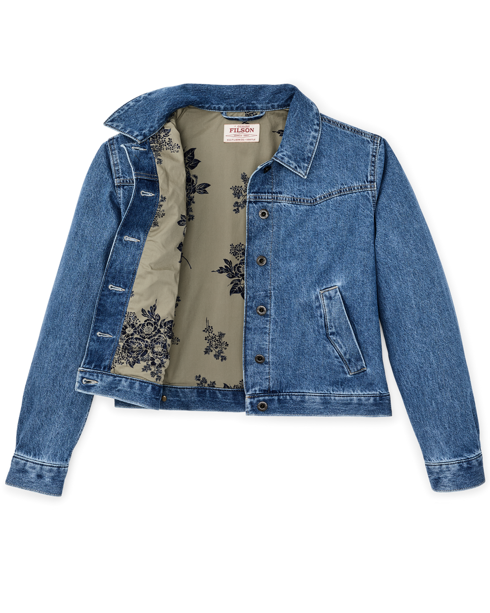 Alternate view of the Filson Women's Western Denim Jacket - Light Indigo