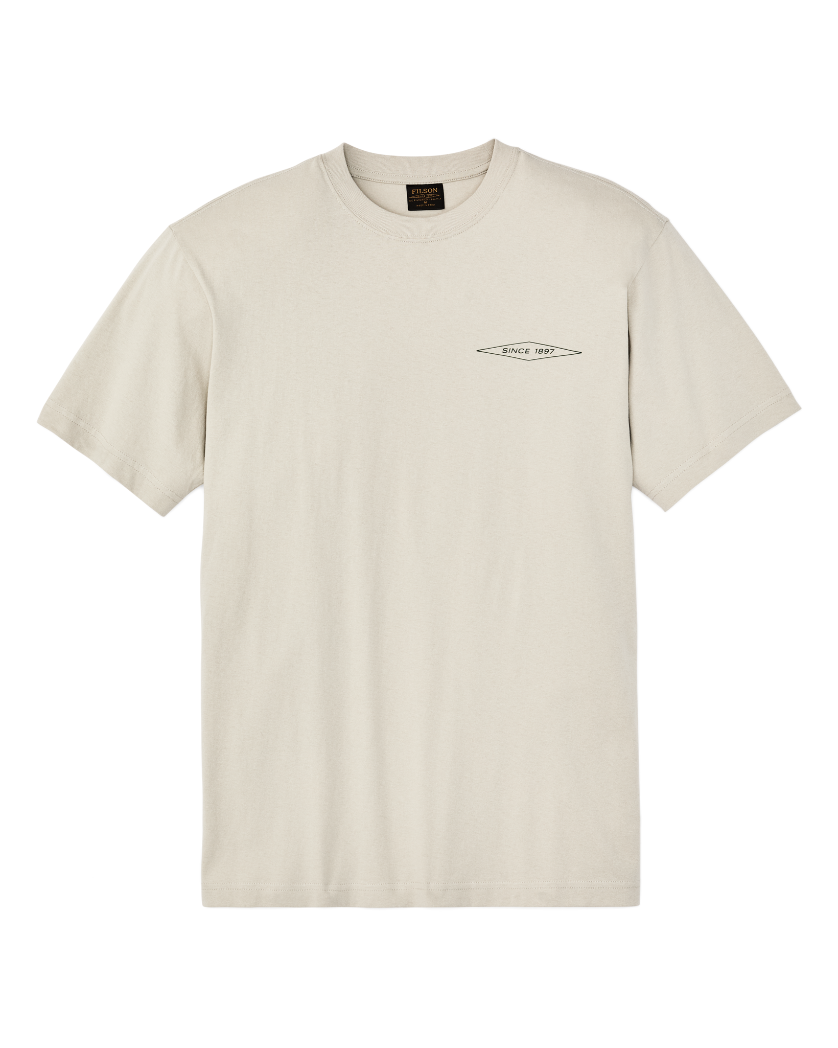 Front-facing image of the Filson Diamond Graphic T-shirt - Gray Sky