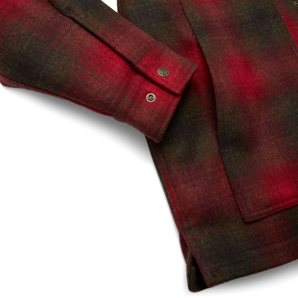 Alternate view of the Filson Wool Cape Coat - Red / Green / Dark Brown Plaid