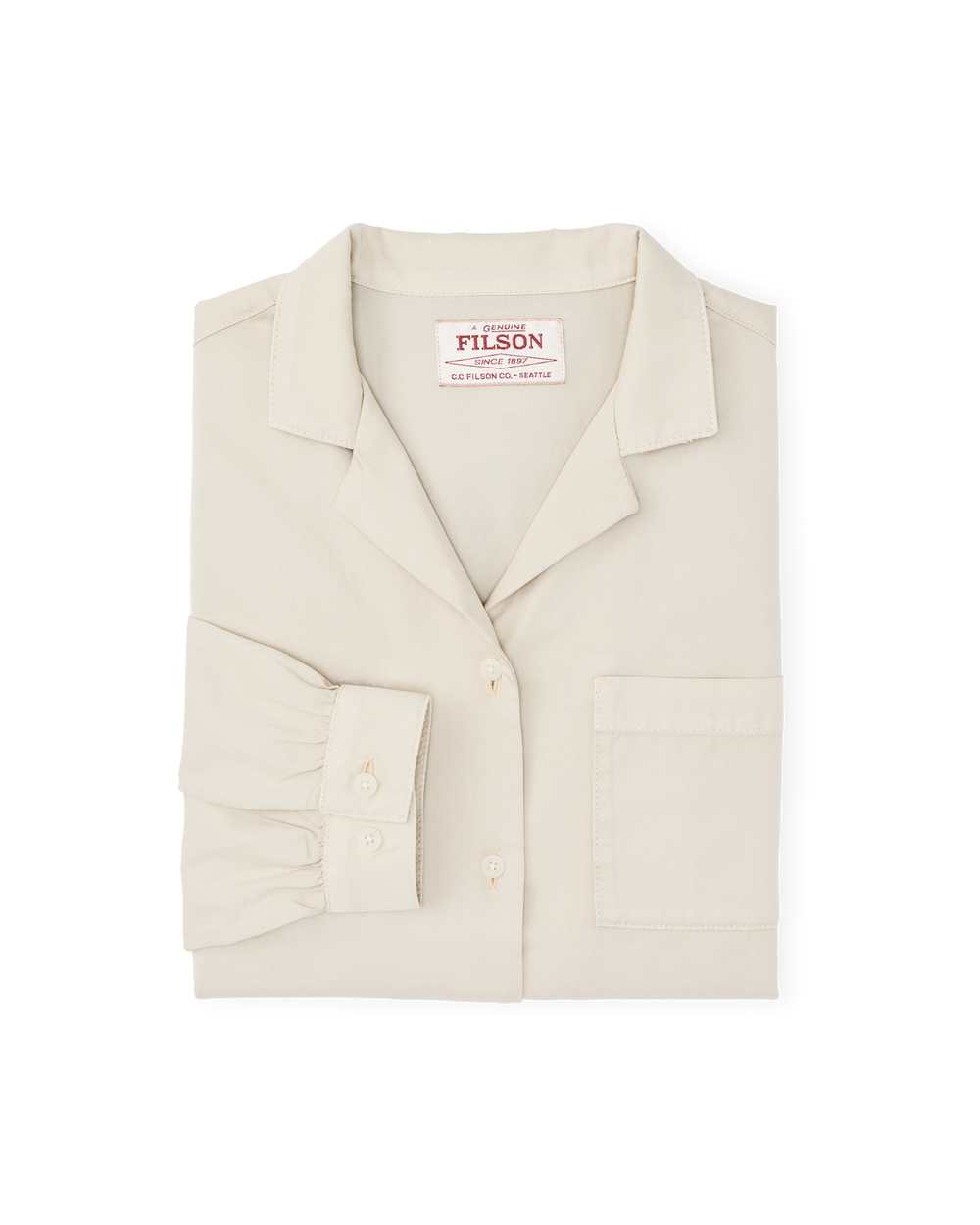 Alternate view of the Filson Women's Long Sleeve Twill Camp Shirt - Cream