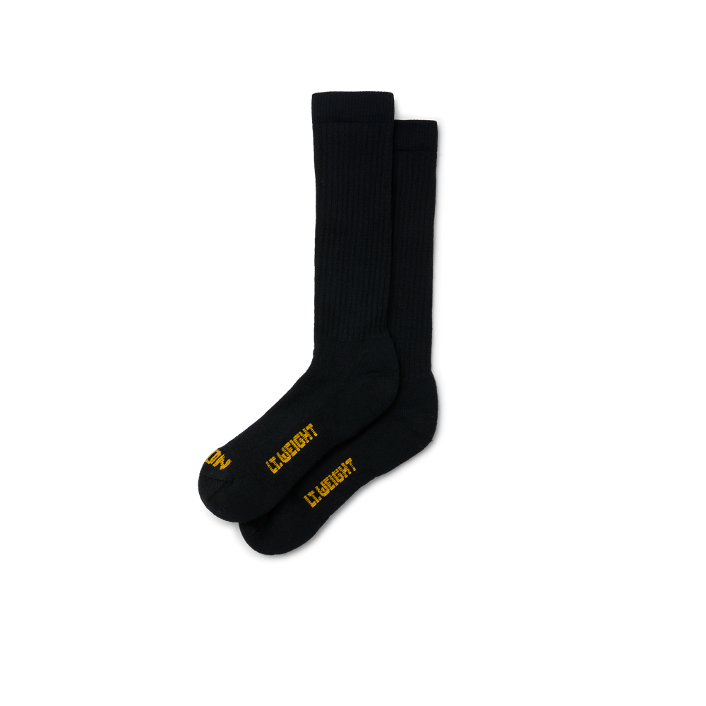 Front-facing image of the Filson Midweight Traditional Crew Socks - Black