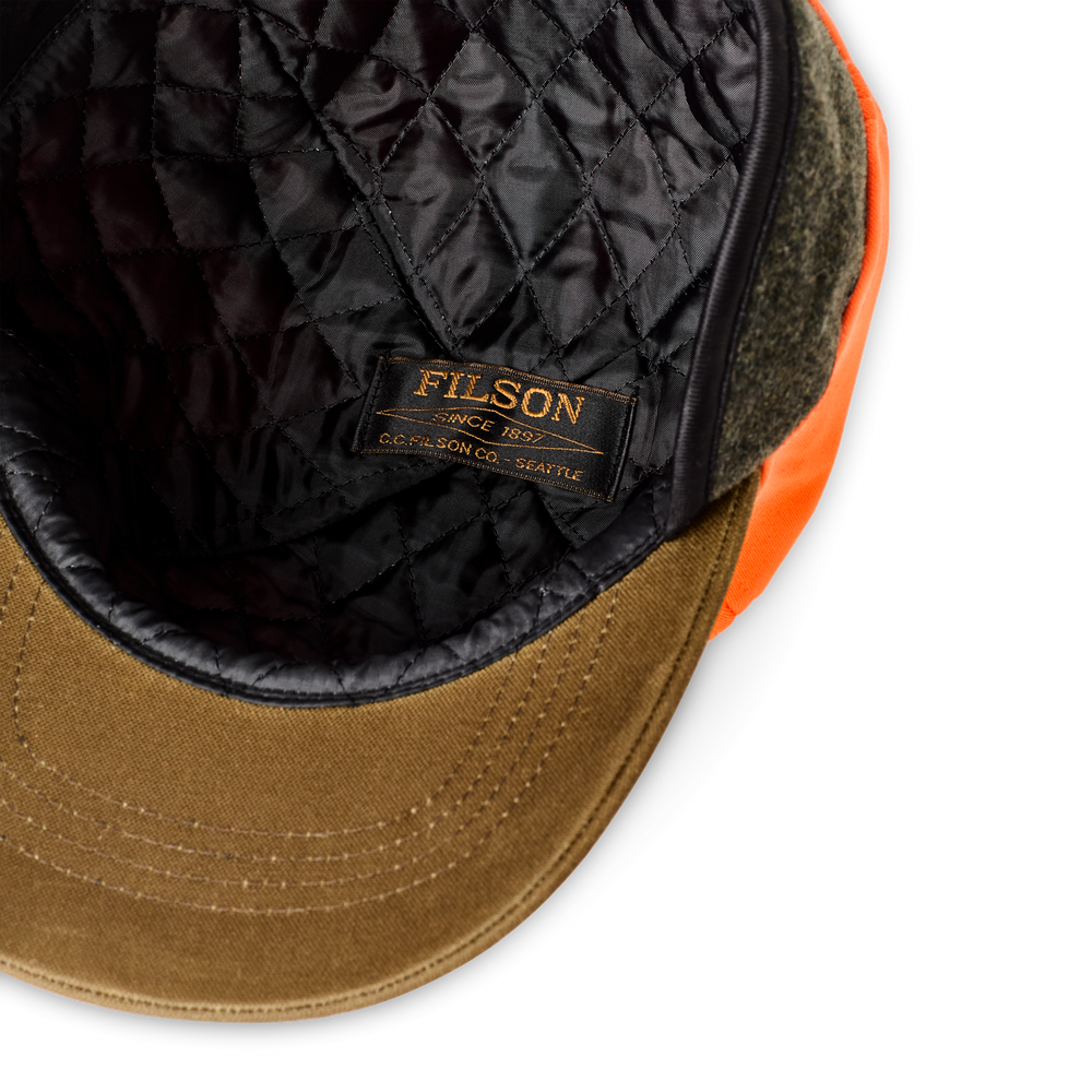 Alternate view of the Filson Insulated Blaze/tin Cloth Cap - Desert Tan / Blaze Orange