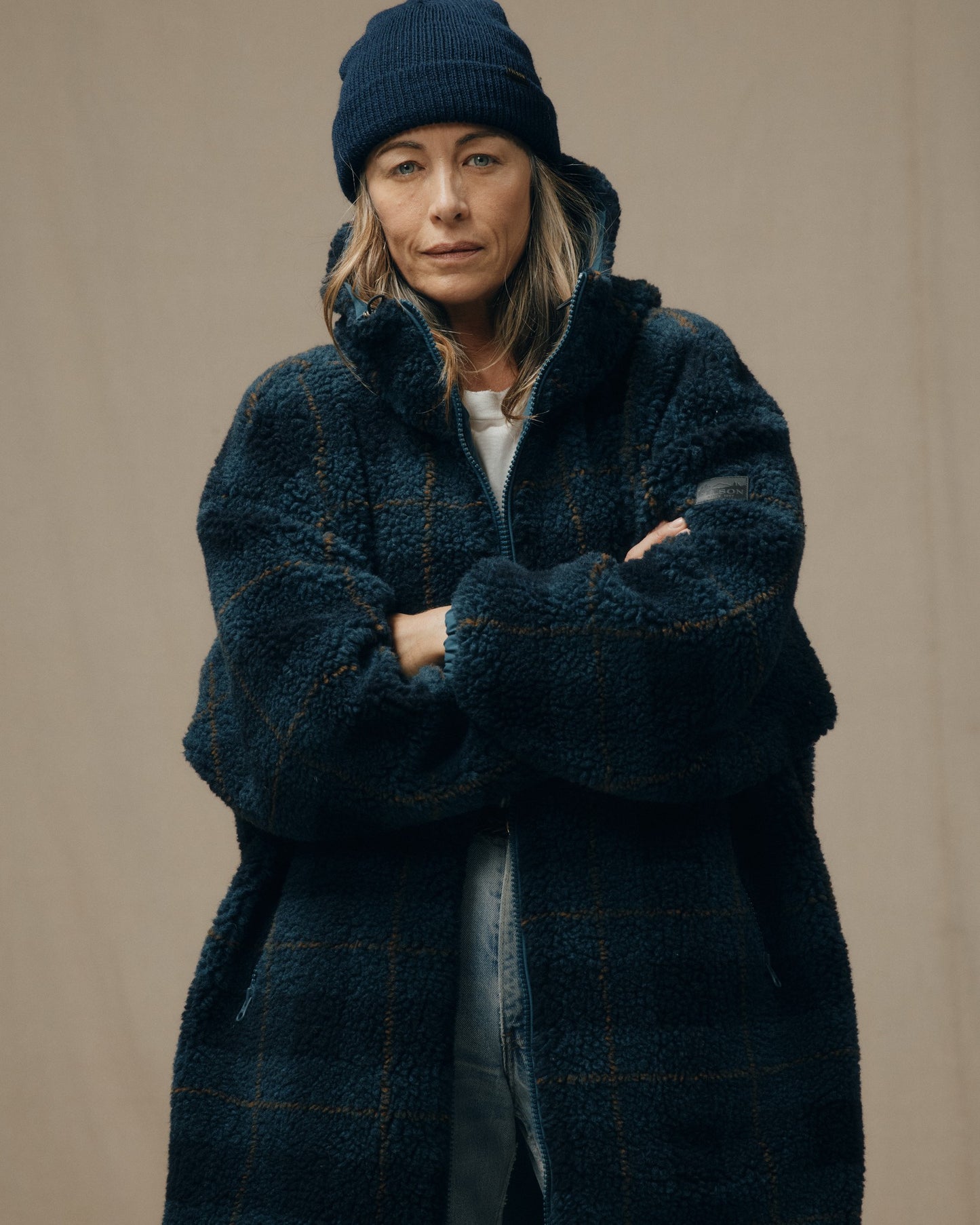 Women's Reversible Woolly Fleece Coat - Dark Teal