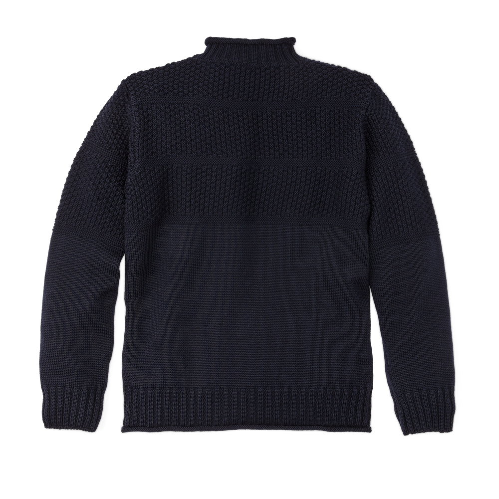 Alternate view of the Filson Wool Roll Neck Fisherman's Sweater - Navy