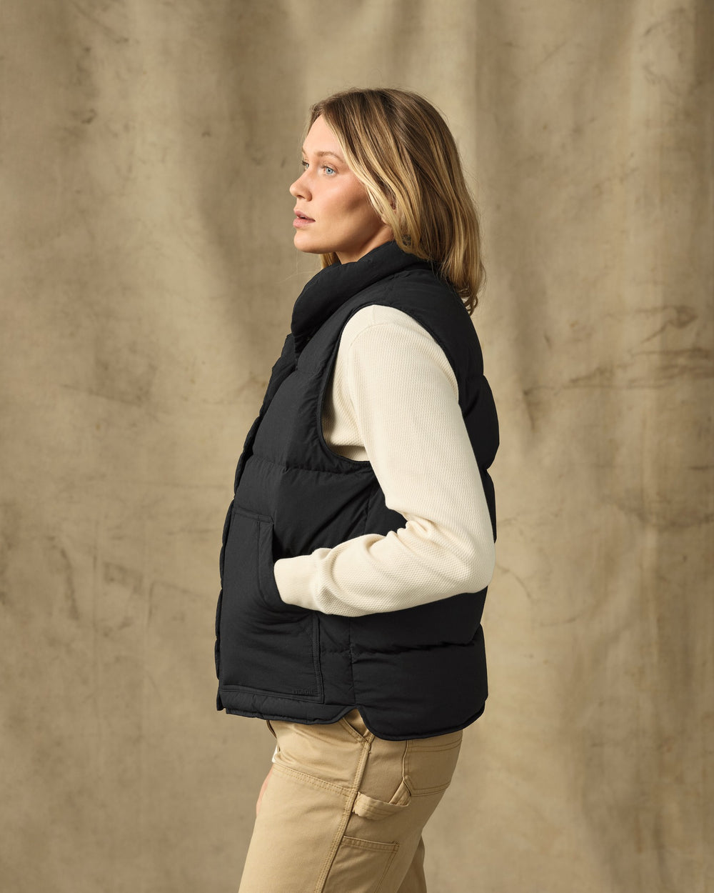 Women's Heritage Cotton Down Vest - Black