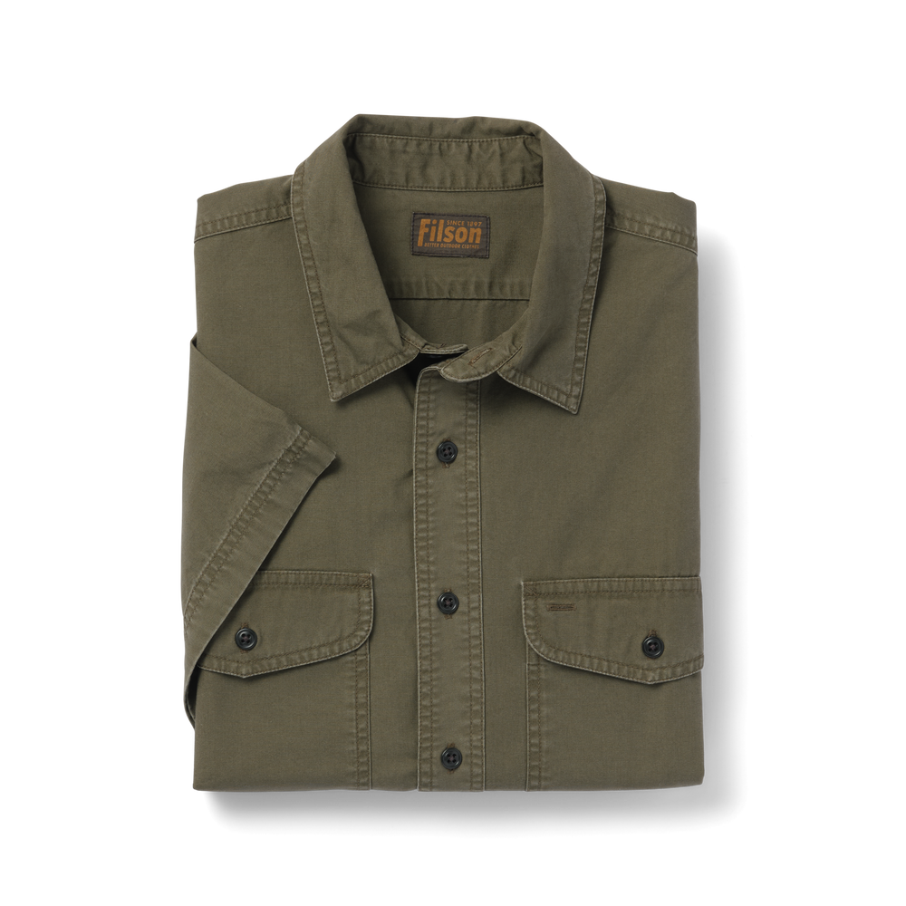 Alternate view of the Filson Short Sleeve Field Shirt - Light Olive Brown