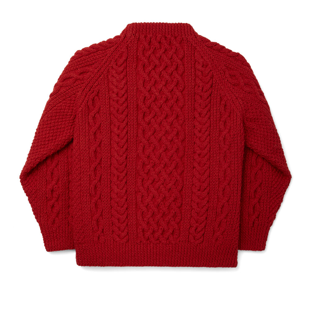 Alternate view of the Filson Wool Fisherman's Sweater - Red