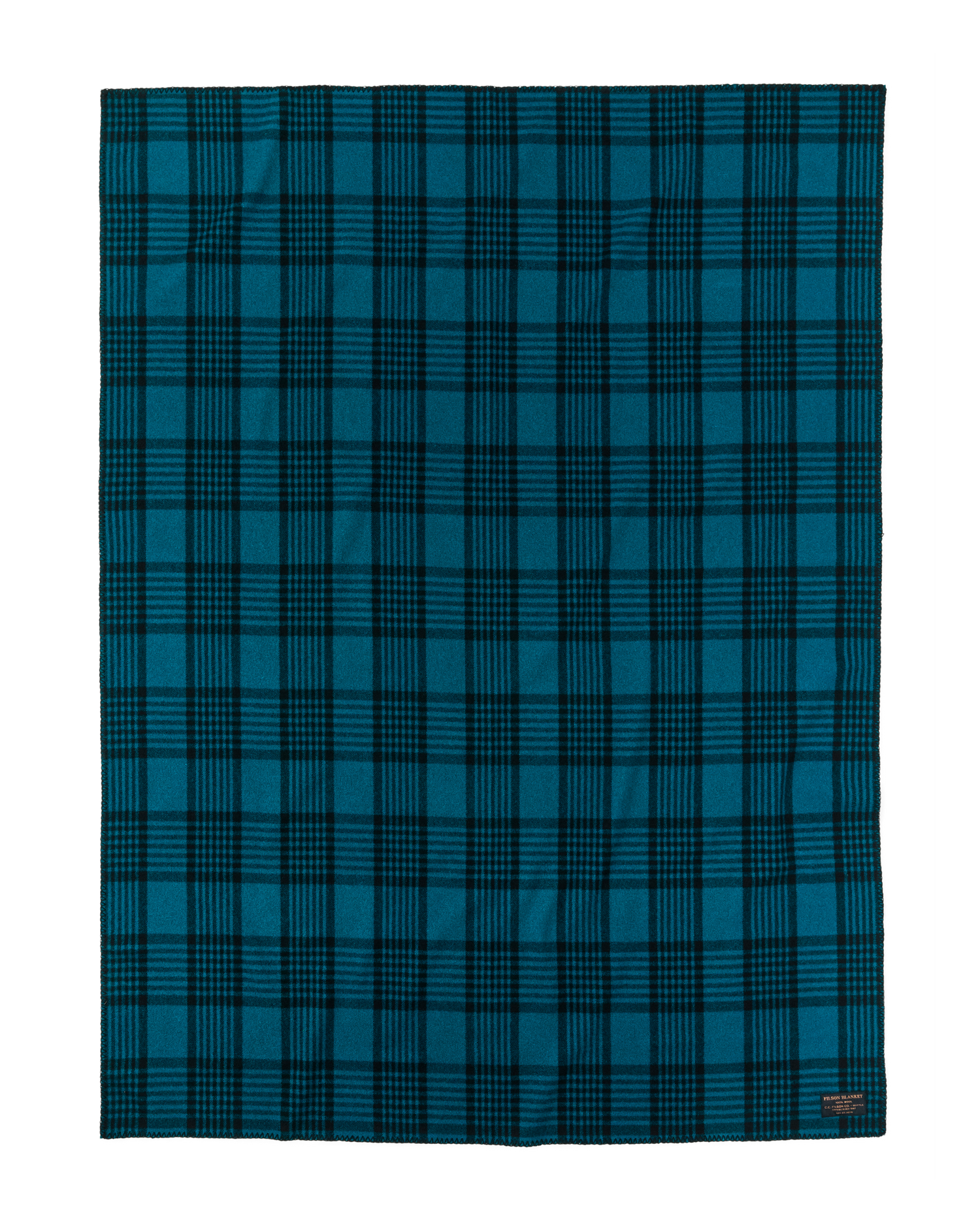Mackinaw Wool  Blanket - Blue / Black Plaid