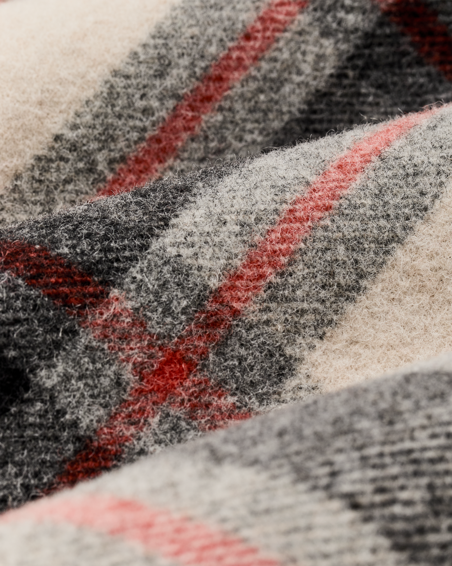 Women's Mackinaw Wool Shearling Cruiser Jacket - Cream / Red / Black Plaid