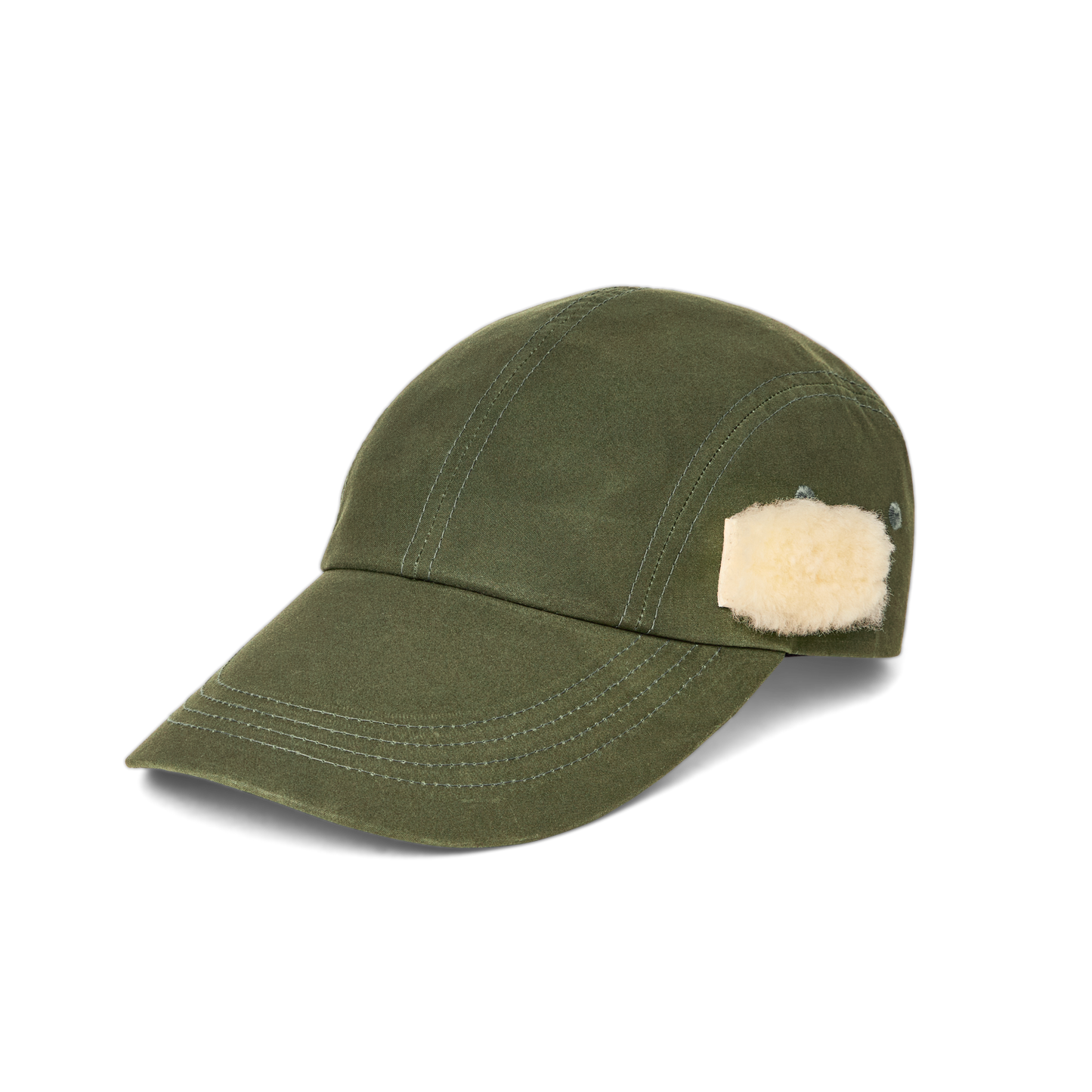 Front-facing image of the Filson Filson X Housefly Ranger Duckbill Cap - Otter Green