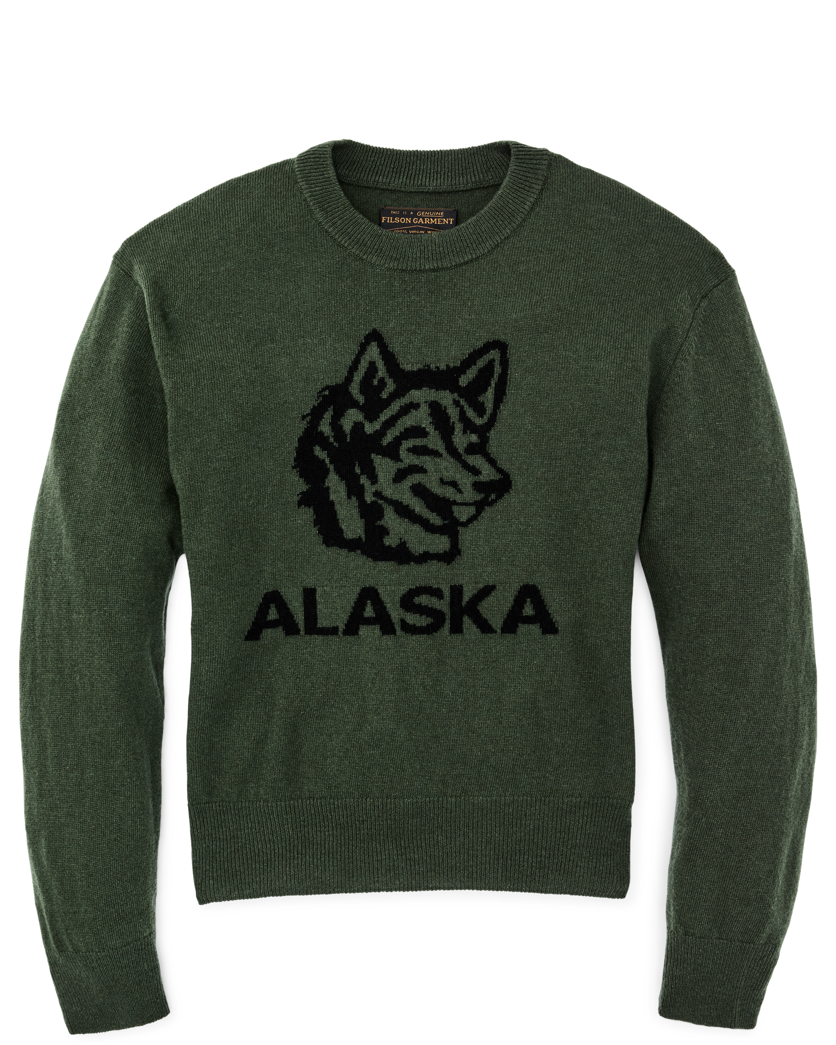 Women's Graphic Wool Sweater - Olive