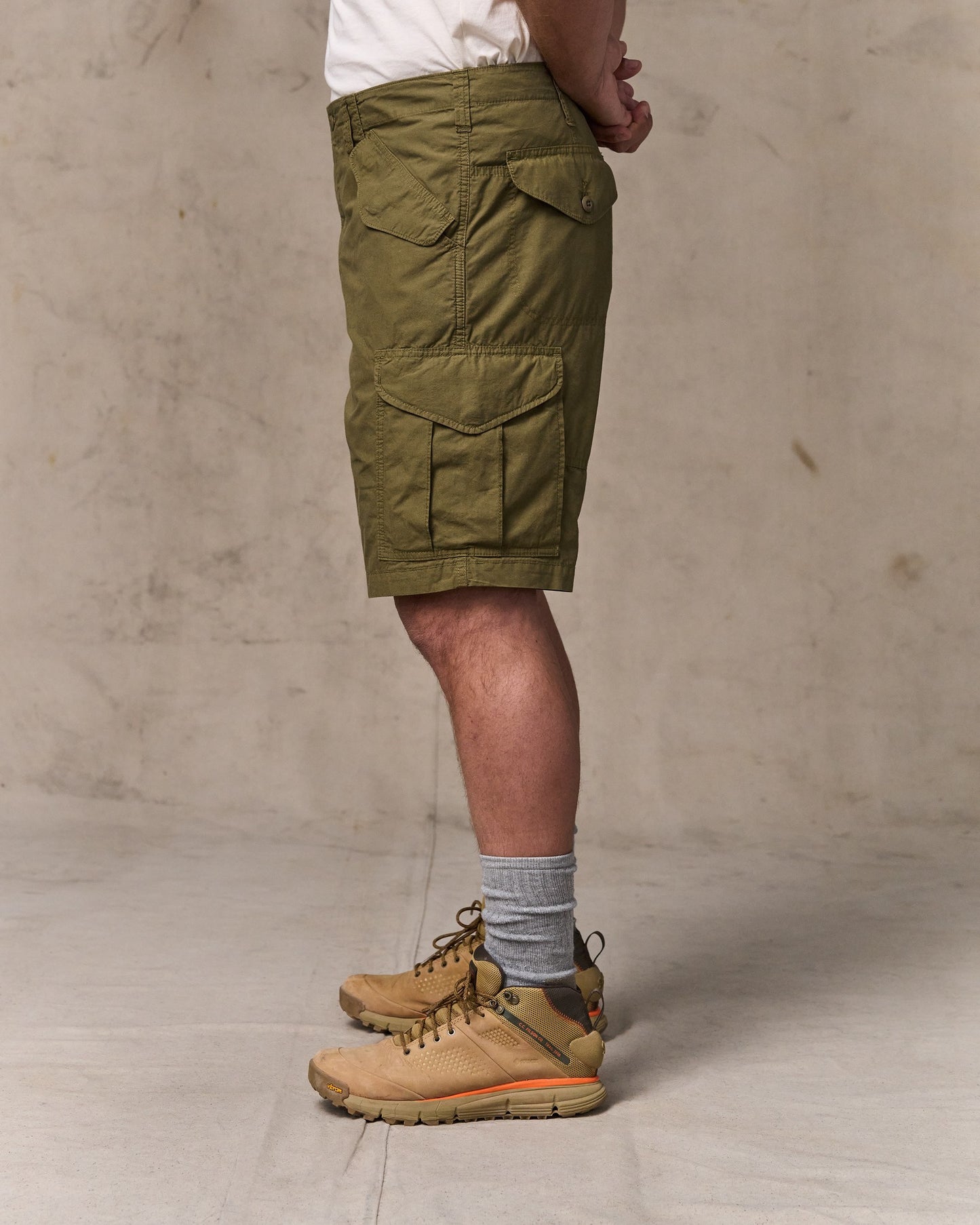 Tropical Poplin Cargo Short - Military Olive