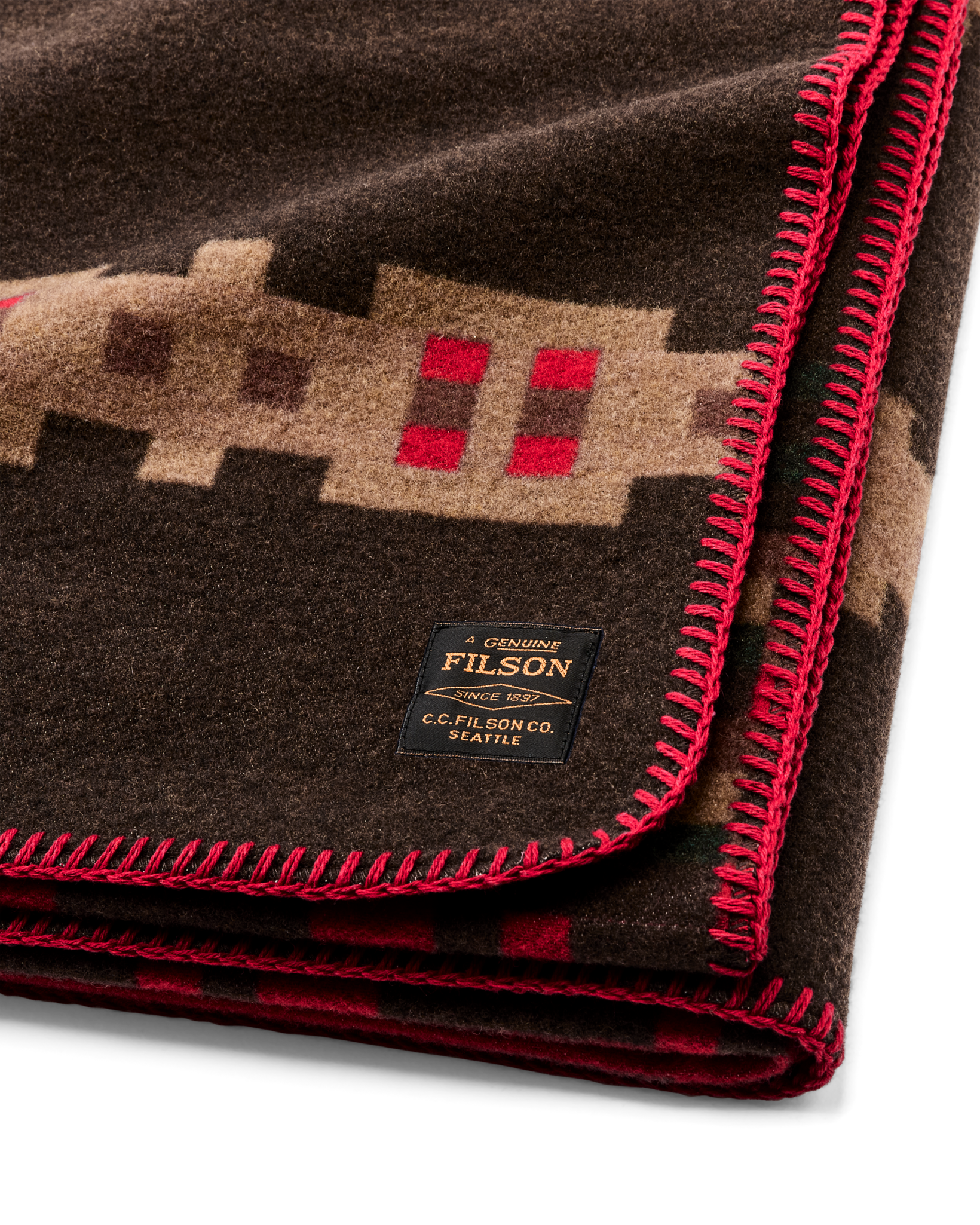 Wool-blend Blanket - Brown / Port Multi