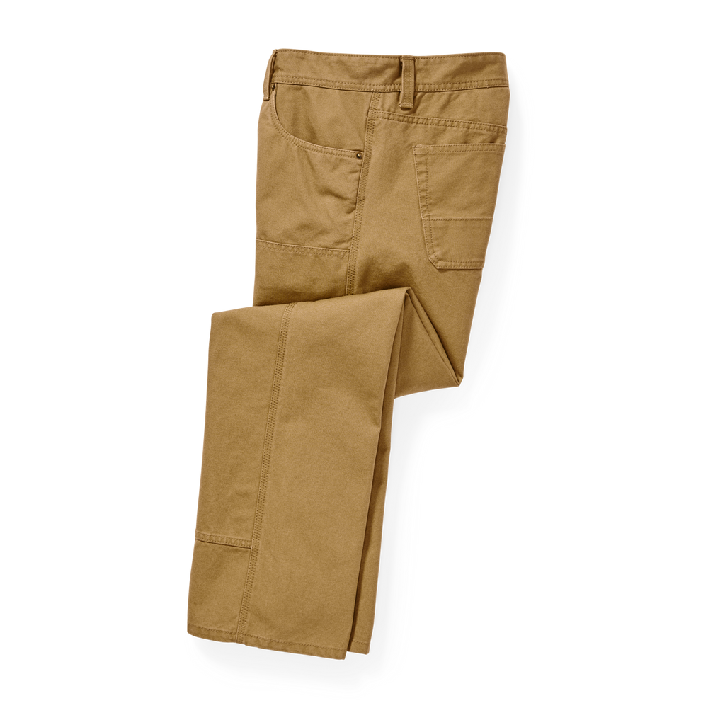 Front-facing image of the Filson Dry Tin Cloth Utility 5 Pocket Pants - Golden Tan