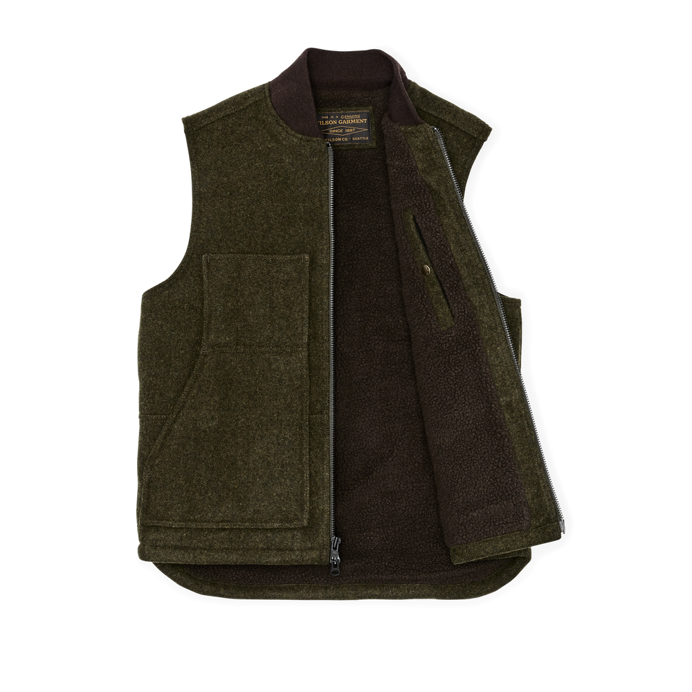 Alternate view of the Filson Lined Mackinaw Wool Work Vest - Forest Green