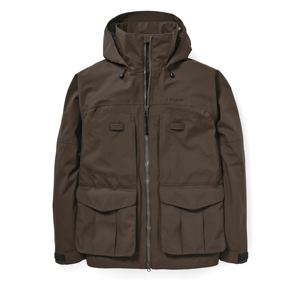 Front-facing image of the Filson 3-layer Field Jacket - Brown