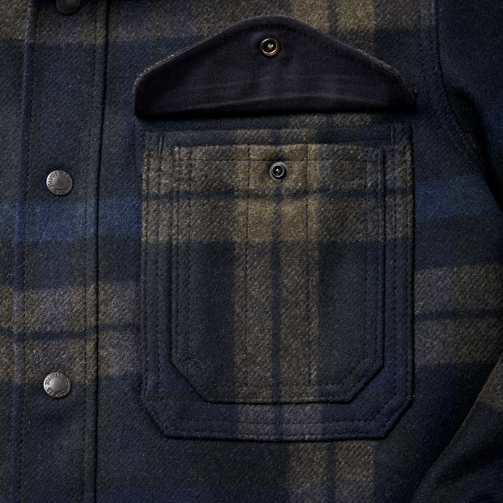 Alternate view of the Filson Mackinaw Wool Jac-shirt - Black / Olive / Navy