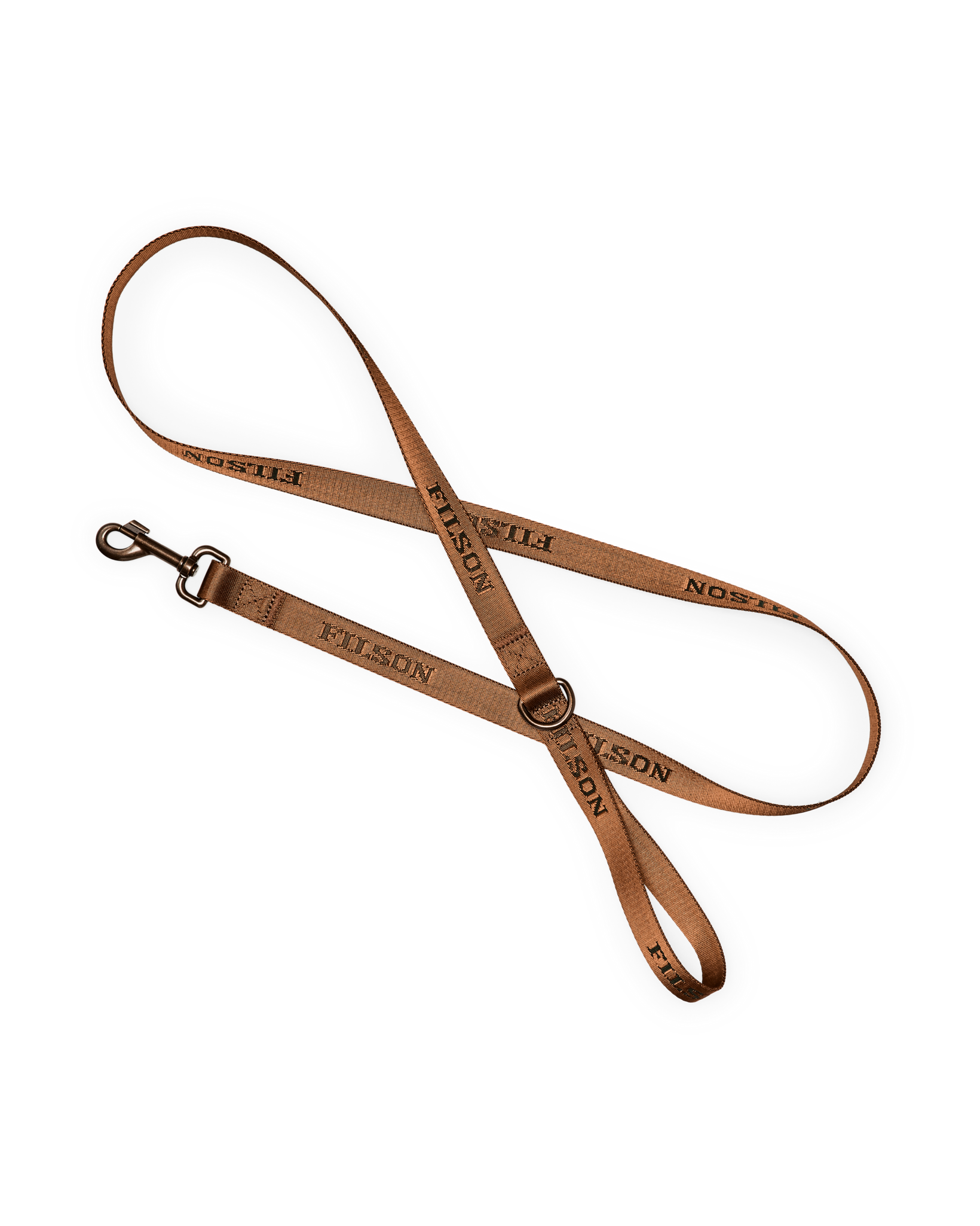 Front-facing image of the Filson 6ft Nylon Dog Leash - Whiskey